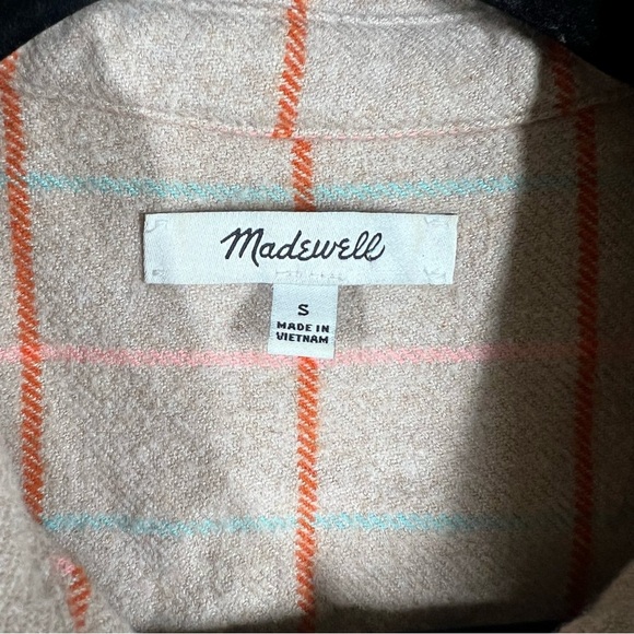 Madewell Tan Orange Plaid Sunday Flannel Top - Picture 3 of 5